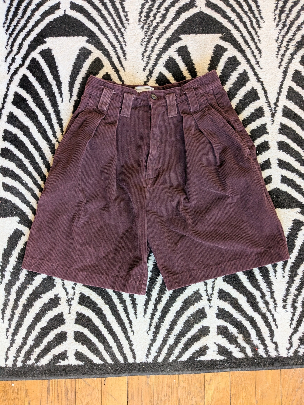 80s Burgundy Corduroy Pleated Shorts from Palmetto